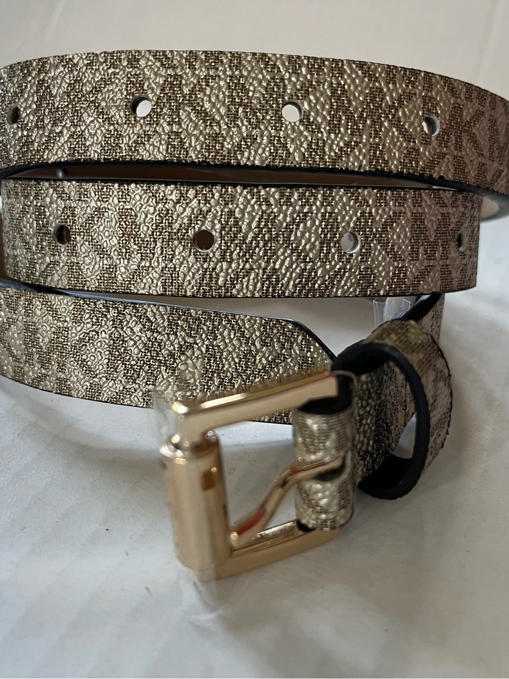 New Michael Kors Belt Women Size Small MK Gold Silver